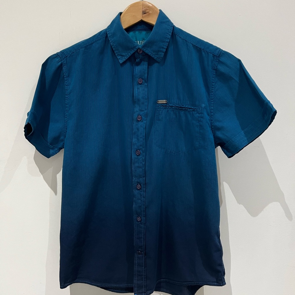 Guess button down shirt teen boys blue X43H14W3D10